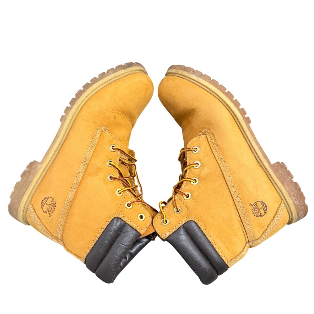 Timberland Premium 6 Inch Waterproof Boots Wheat Nubuck Lug Sole Grunge Combat